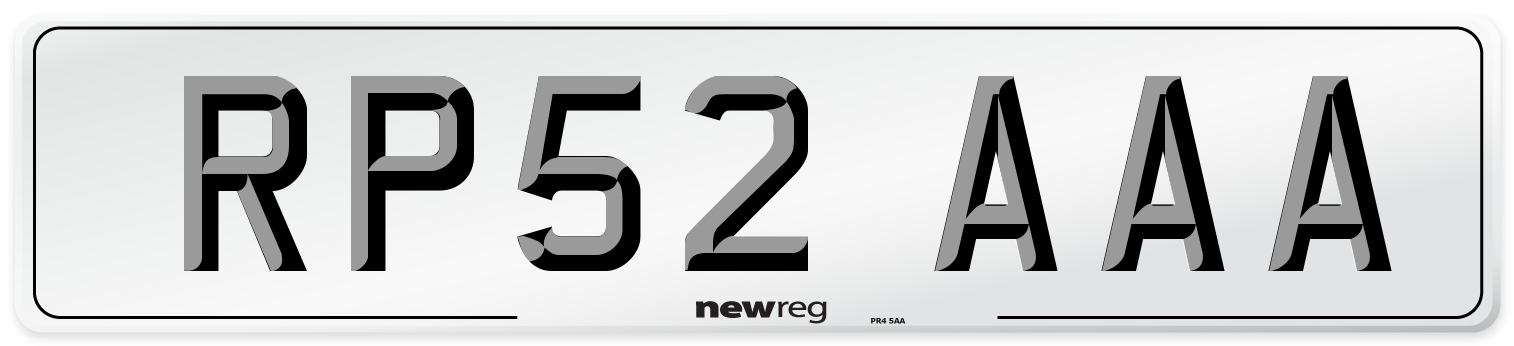RP52 AAA Number Plate from New Reg